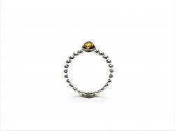 Silver Amber Stacker Ring