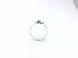 Silver Green Amber Fancy Ring