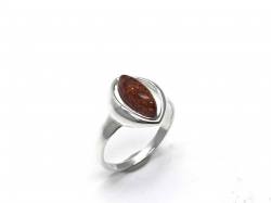 Silver Amber Fancy Marquise Ring