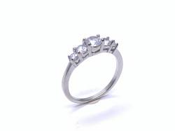 Silver Ladies CZ 5 Stone Ring
