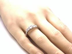 Silver Ladies CZ 5 Stone Ring
