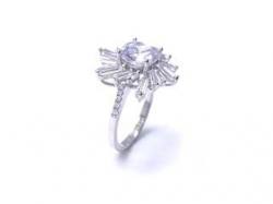 Silver CZ Cluster Ring M