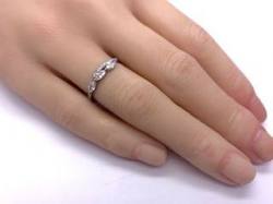 Silver Clear 3 Stone Crossover CZ Ring