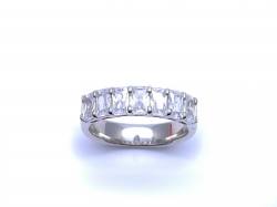 Silver Oblong Cut CZ Eternity Ring