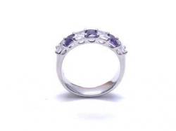 Silver Purple & White CZ Eternity Ring N