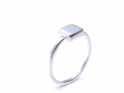 Silver Flat Square Head Ring