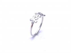 Silver Flowers Band Ring