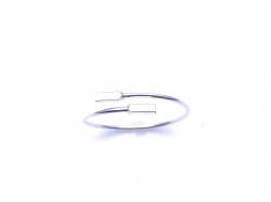 Silver Crossover Rectangle Detail Ring