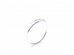 Silver Crossover Rectangle Detail Ring