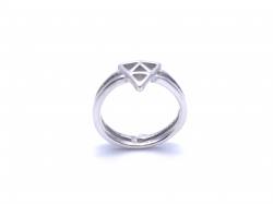 Silver Double Band Celtic Style Triangle Ring