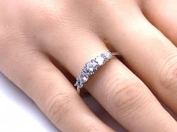 Silver CZ 5 Stone Ring