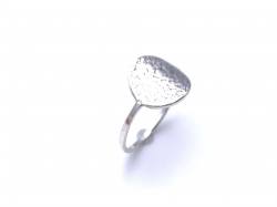 Silver Hammered Detail Disc Ring