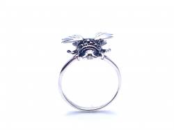 Silver Marcasite & Created Opal Bumble Bee Ring