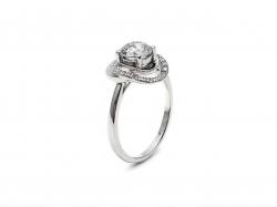 Silver CZ Swirl Cluster Ring