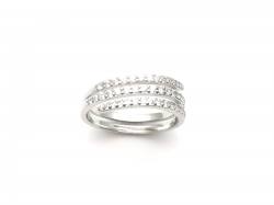 Silver CZ 3 Band Ring