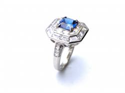 Silver London Blue & Clear CZ Cluster Ring