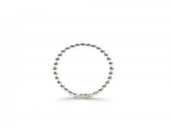 Silver Beaded Band Ring