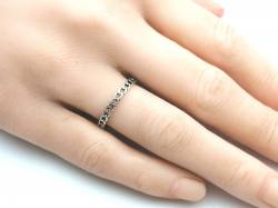 Silver Curb Chain Link Band Ring