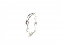 Silver Link Design Band Ring