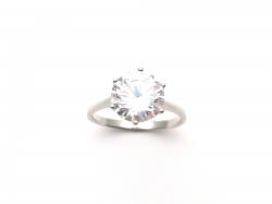 Silver CZ Solitaire Ring K