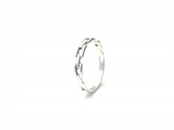 Silver Square Chain Link Band Ring