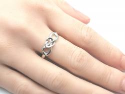 Silver Infinity Heart Detail Ring