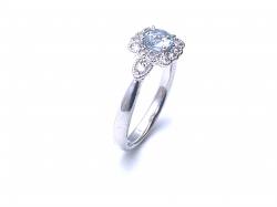 Silver Aquamarine & CZ Cluster Ring