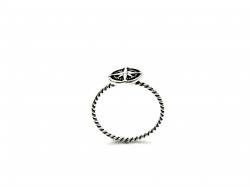 Silver Compass Twisted Band Ring