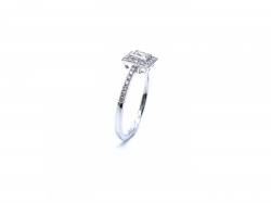 Silver Princess Cut CZ Cluster Ring