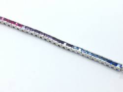 Silver Rainbow CZ Bracelet 7 3/4 inch