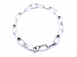 Silver Flat Oval Belcher Bracelet