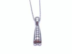 Silver Swarovski Zirconia Pendant and Chain