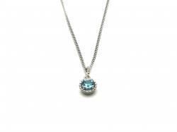Silver Blue Topaz Pendant and Chain