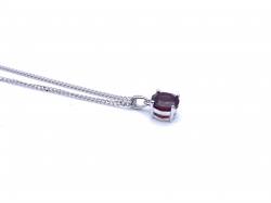 Silver Garnet Pendant and Chain