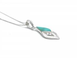 Silver Turquiose Fancy Pendant & Chain