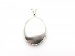 Silver Oval Engraved Locket 24 x 30mm