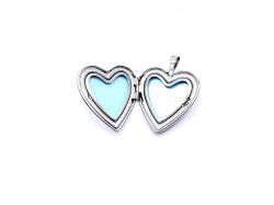 Silver Interlocked Hearts Locket Pendant