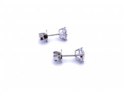 Silver Round CZ Solitaire Stud Earrings 6mm
