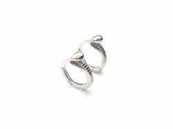 Silver Cobra Design Hinged Huggie Hoop Earrings