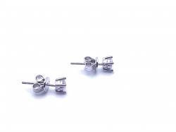 Silver Round Claw Set CZ Stud Earrings 4mm