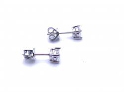 Silver Round Claw Set CZ Stud Earrings 5mm