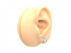 Silver CZ Enamel Bumble Bee Stud Earrings