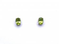 Silver Oval Peridot Earring & Pendant Set