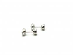 Silver Garnet Stud Earrings 4mm