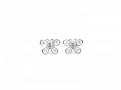 Silver Filigree Butterfly Stud Earrings
