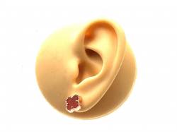 Silver Red Clover Earrings