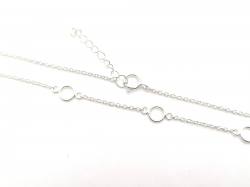Silver Circle Link Anklet 9-10 Inch