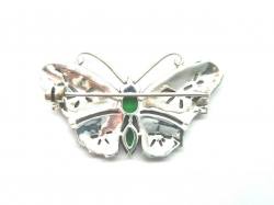 Silver Marcasite Cubic Zirconia Butterfly Brooch