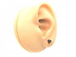 Silver Amber Triangular Stud Earrings