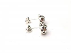 Silver Amber Ladybird Stud Earrings